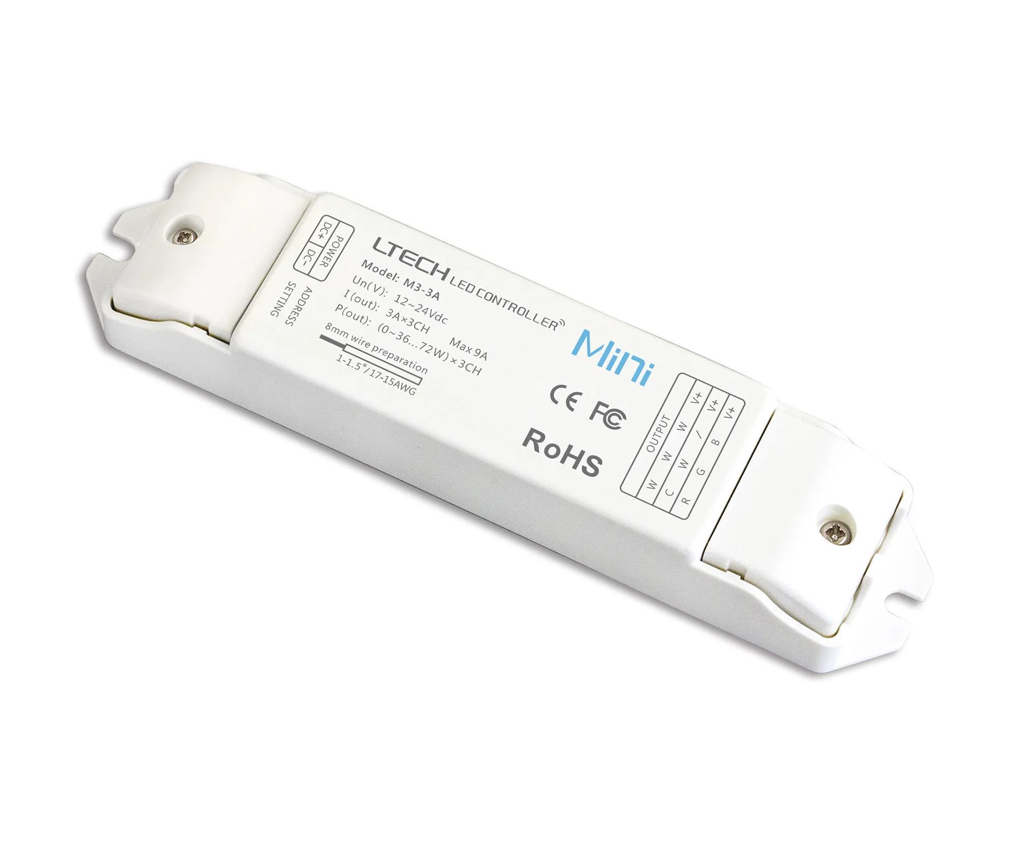 CV RF Receiving Controller 12/24 V DC 3A x 3CH 108W/216W, PWM output IP20 M3-3A  LTECH Wireless Receiver